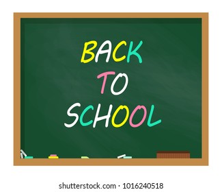 School board with chalk. Back to school concept. Color variant