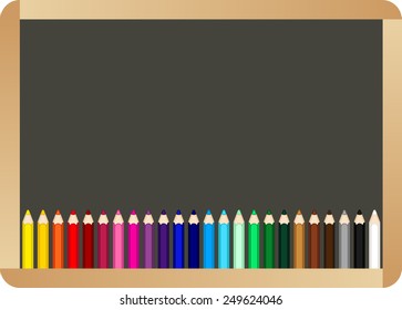 School board with colored pencils