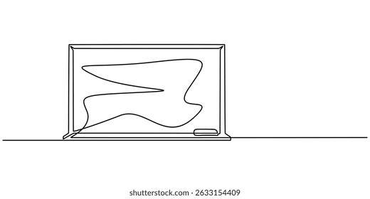 school board continuous one line drawing, Continuous one line drawing of standing blackboard. Chalkboard or blackboard for education, school, knowledge and literacy concept illustration. Editable.