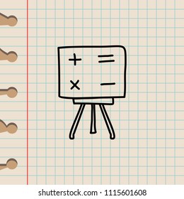 school board with exercise sketch icon. Element of education icon for mobile concept and web apps. Outline school board with exercise sketch icon can be used for web and mobile on school notebook
