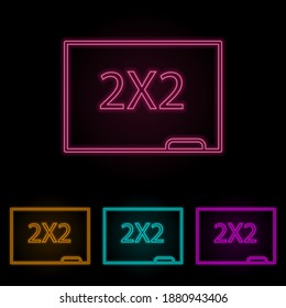 school board with formula color neon set. Simple thin line, outline vector of web icons for ui and ux, website or mobile application