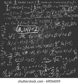 School board with formulas and schedules on algebra. A vector background.