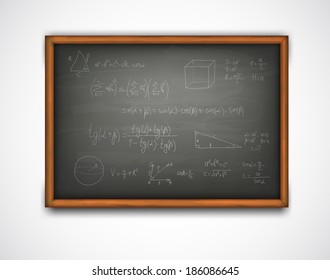 School board with formulas. Vector illustration