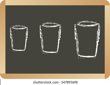 School board with glass cup