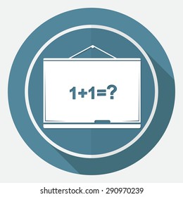 school board icon on white circle with a long shadow