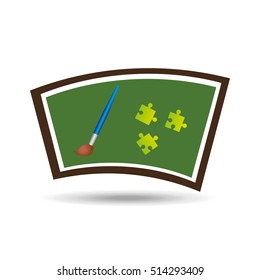 school board icon puzzle brush design vector illustration eps 10