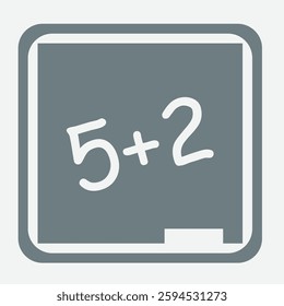 School board icon representing education, teaching, and classroom learning environment