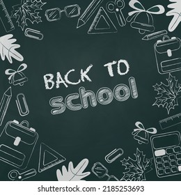 School board with the inscription back to school - Vector illustration