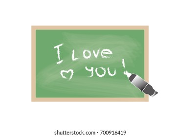 A school board with an inscription. Romantic inscription. Written by a white marker