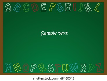 School board with letters chalk drawing
