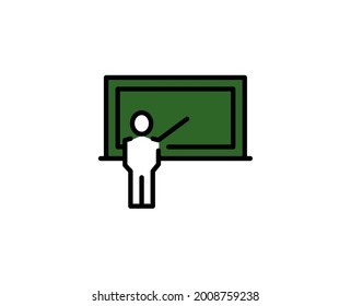 School board line icon. High quality outline symbol for web design or mobile app. Thin line sign for design logo. Color outline pictogram on white background
