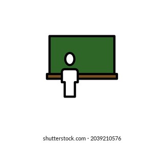 School board line icon. High quality outline symbol for web design or mobile app. Thin line sign for design logo. Color outline pictogram on white background