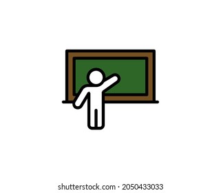 School board line icon. High quality outline symbol for web design or mobile app. Thin line sign for design logo. Color outline pictogram on white background