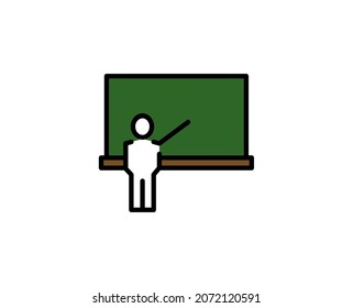 Symbol für Schulbrett. Hochwertiges Umrisssymbol für Webdesign oder mobile App. Leuchtendes Zeichen für Design-Logo. Farbumriss-Piktogramm auf weißem Hintergrund