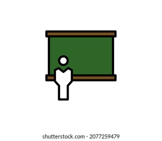 School board line icon. High quality outline symbol for web design or mobile app. Thin line sign for design logo. Color outline pictogram on white background