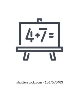 School board line icon. Teaching board vector outline sign.