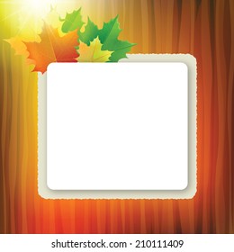 School board with maple leaves in the corner on colorful background.
