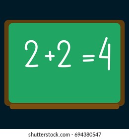 School board with mathematical examples flat icon, vector sign, colorful pictogram isolated on black. Symbol, logo illustration. Flat style design