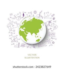 The school Board on the background of mathematical equations and formulas. Hand-drawn diagrams and graphs. Background. Doodle. Vector illustration modern design template.