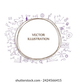 The school Board on the background of mathematical equations and formulas. Hand-drawn diagrams and graphs. Background. Doodle. Vector illustration modern design template.