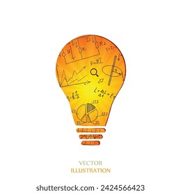 El consejo escolar sobre el fondo de ecuaciones y fórmulas matemáticas. Diagramas y gráficos dibujados a mano. Antecedentes. Doodle. Plantilla de diseño moderno de ilustración vectorial.