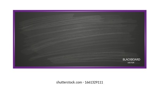 School board on a white background .Chalk rubbed out on blackboard background .Black background for lettering .Vector illustration.