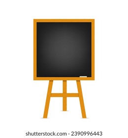 School board. Realistic black board in a wooden frame isolated on a white background. Background for school or restaurant design, office, menu. Vector illustration