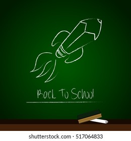 School board with a sketch, Vector illustration