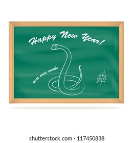 School Board with snake, vector eps10 illustration