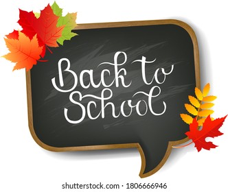 School Board And Text Back To School With Gradient Mesh, Vector Illustration