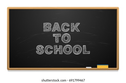 School board with text written in chalk