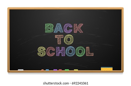 School board with text written in chalk