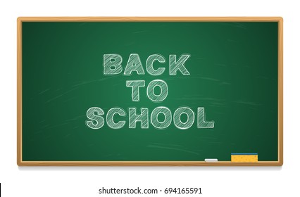 School board with text written in chalk