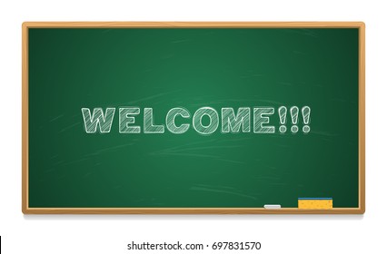 School board with text written in chalk