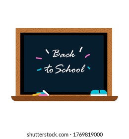 School board, vector illustration isolated on white background. A piece of chalk. Bast. Back to school.
flat drawing style.