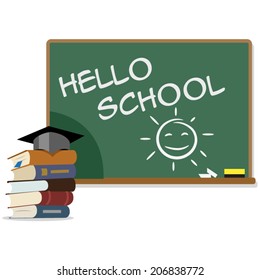 School board with the word "hello school"