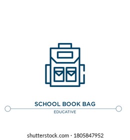 Schulbuchsack, Vektorsymbol. Einfache Elementgrafik. Schulbuchsack Umriss Symbol aus dem Bildungskonzept. Kann für Web und Mobile verwendet werden
