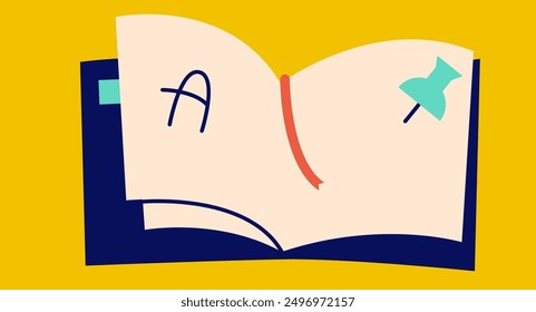 School Book Banner Card Poster Vector Illustration