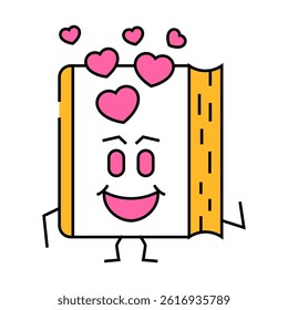 school book character line icon vector. school book character sign. isolated symbol illustration