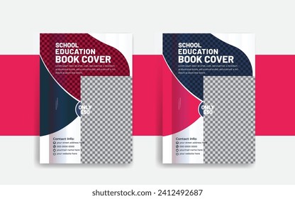 School book cover design template