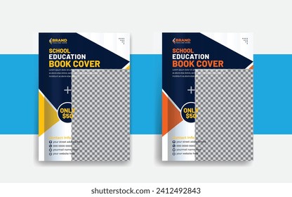 School book cover design template