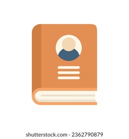 School book icon flat vector. Education graduate. Online study isolated