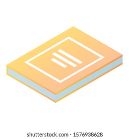 School book icon. Isometric of school book vector icon for web design isolated on white background
