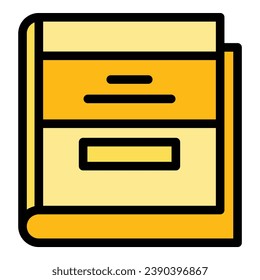 School book icon outline vector. Digital book. Education read color flat