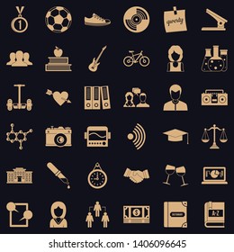 School book icons set. Simple style of 36 school book vector icons for web for any design
