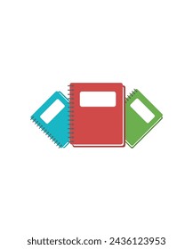 Ilustración de libro escolar con diseño plano