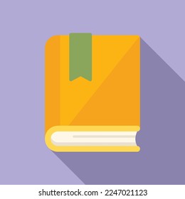 School book mark icon flat vector. Favorite bookmark. Template button