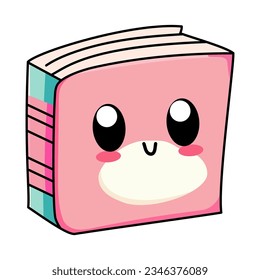libro escolar, cuaderno, ilustración vectorial kawaii