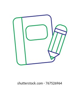 school book and pencil study writing elements