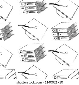 school books and graduation hat pattern